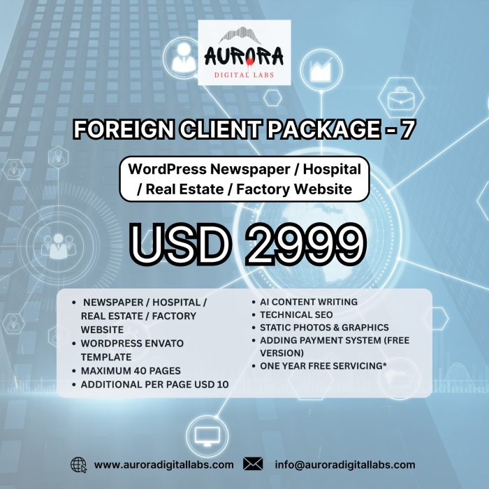 Foreign Client Package 7: WordPress E-commerce Business Website